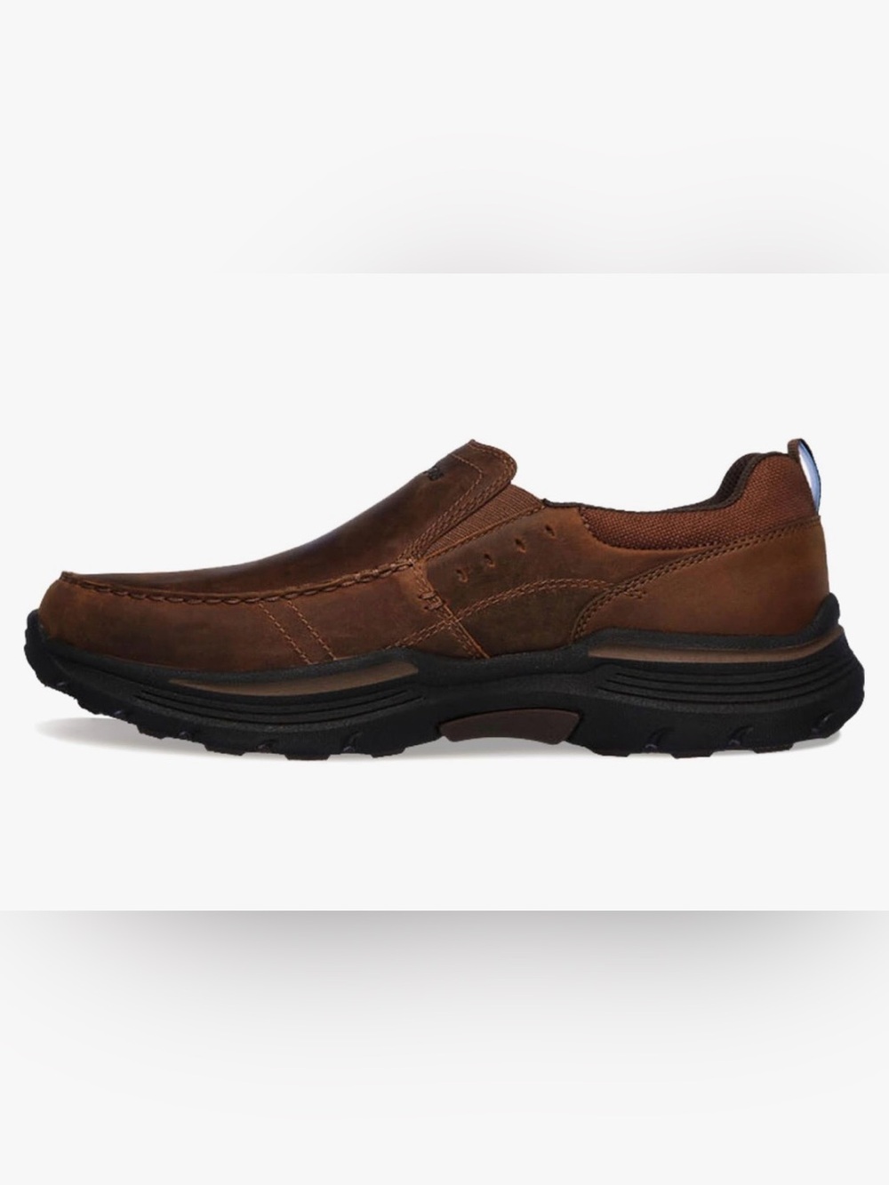 New Skechers Seveno Moe Toe Brown Cbd Slip-On Leather Loafer Style 66146 - Picture 4 of 10
